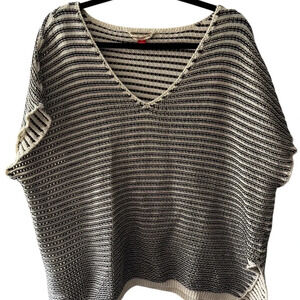 Marine Layer Women's V-neck crochet sweater top